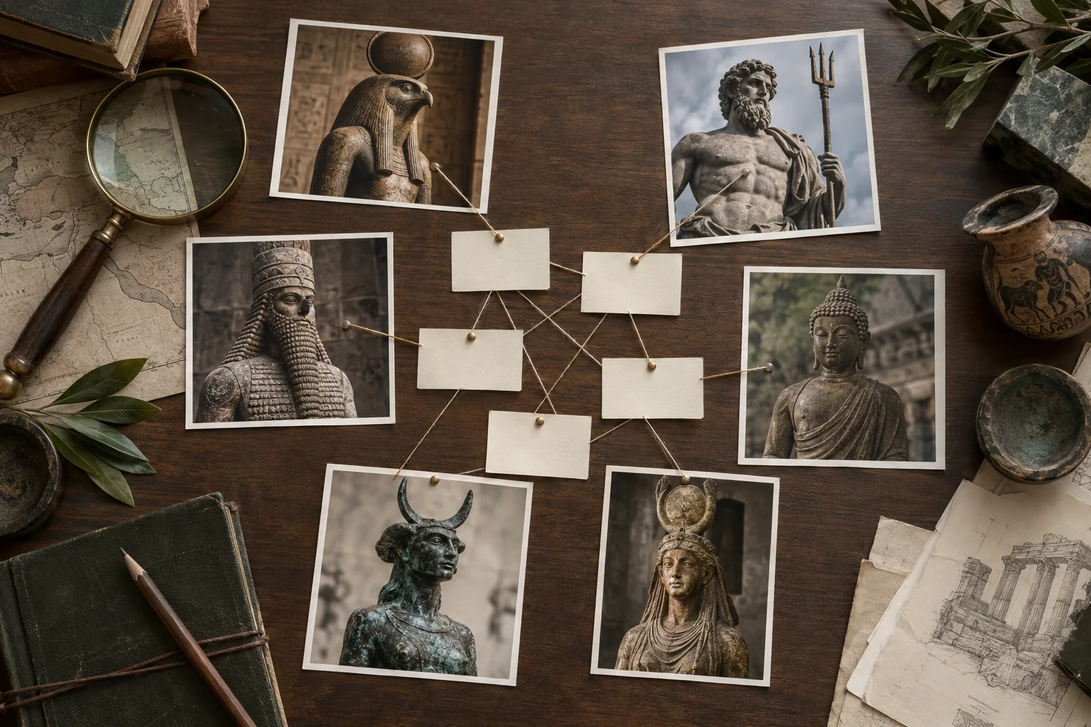 Ancient-source photographs connected for an evidence comparison